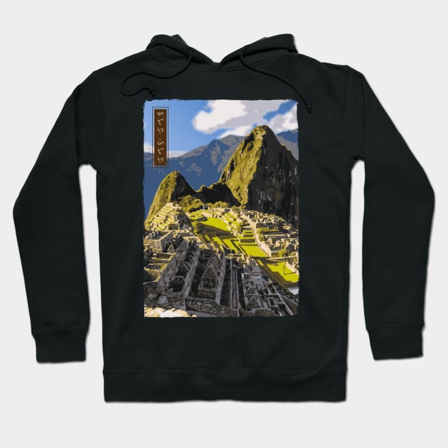 Machu Picchu - Black Hoodie by Thor Reyes